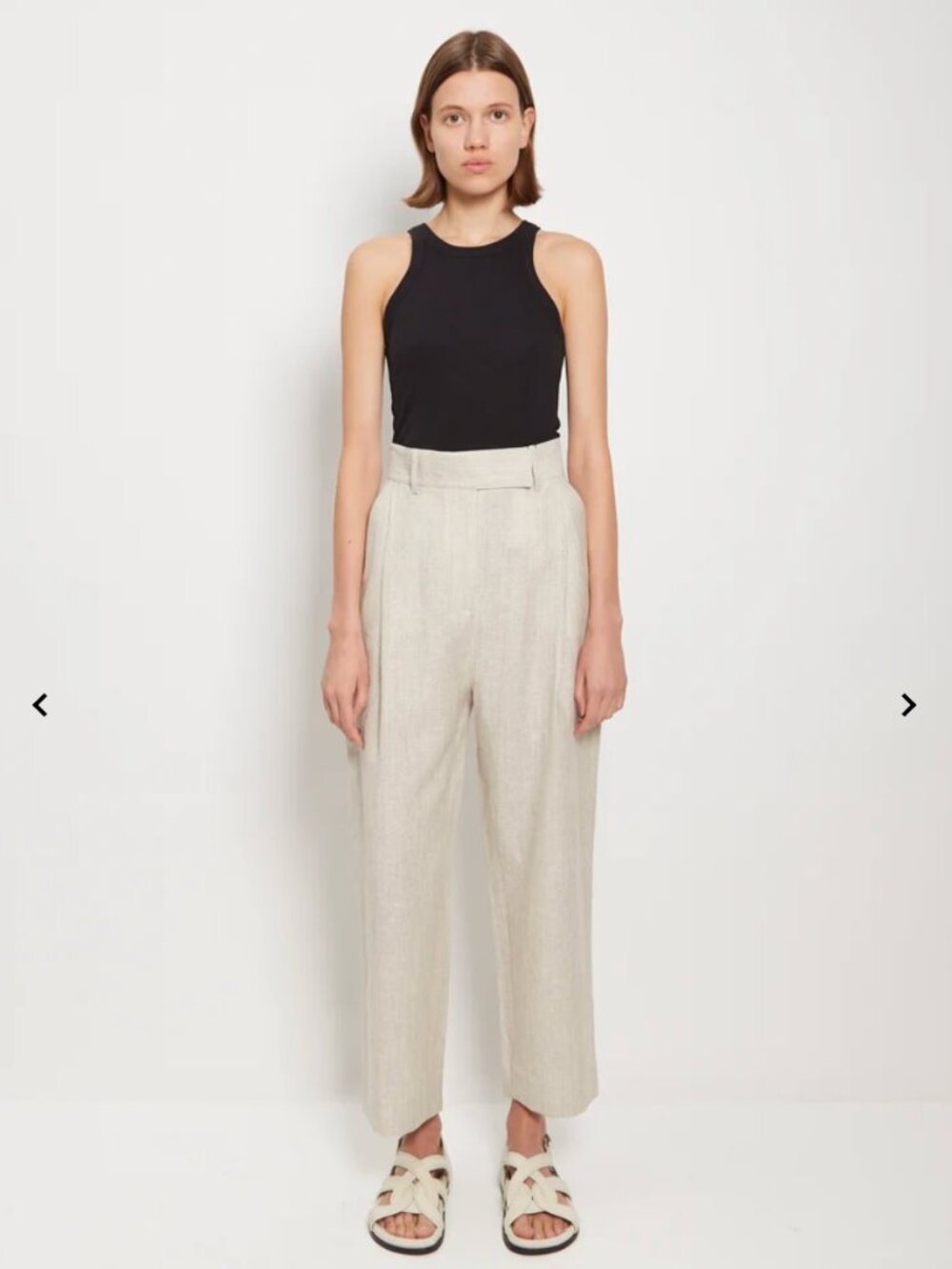Toteme Deep Pleat Wool Linen Trousers (size 34, or US 2)